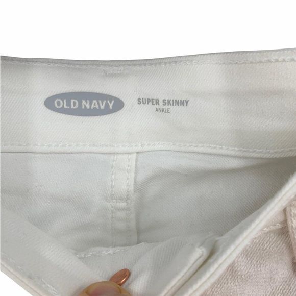 Women's Old Navy Jeans 9738 Sz 6 White Denim Super - Picture 9 of 10